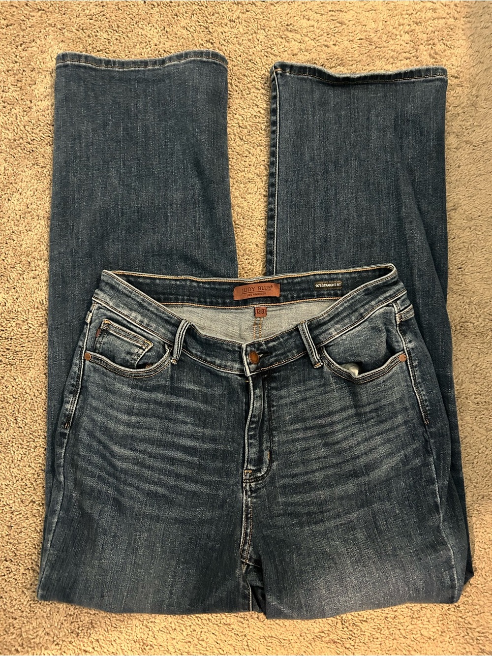 Judy Blue Straight Leg Women's Denim Jeans in Blue Wash